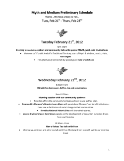 My yth and Tue Wedn Medium esday Fe nesday F m Prelim bruary 2