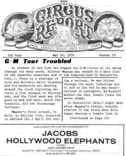 Circus Report, May 10, 1976, Vol. 5, no. 19