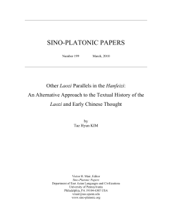 Other Laozi Parallels in the Hanfeizi: An - Sino