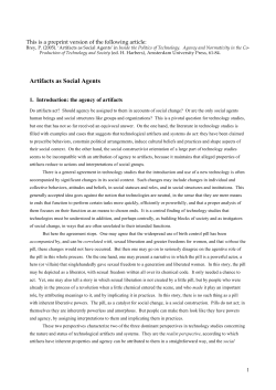 Artifacts as Social Agents