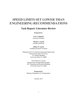 Speed limits set lower than engineering recommendations Task