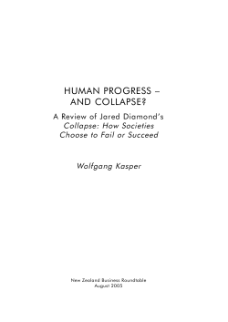 HUMAN PROGRESS &ndash; AND COLLAPSE?