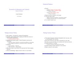 Economics of Information and Contracts