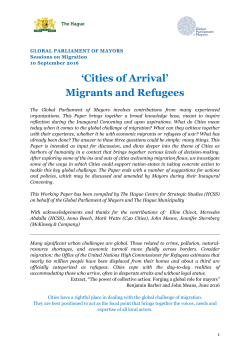 Position Paper Cities of Arrival