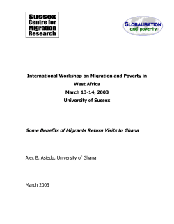 Some Benefits of Migrants Return Visits to Ghana
