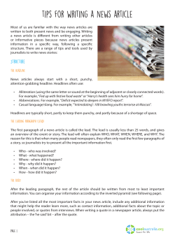 tips for writing a news article