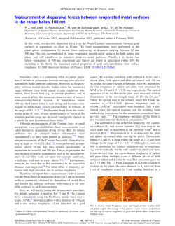 Measurement of dispersive forces between evaporated metal