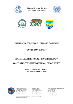 university for peace africa programme