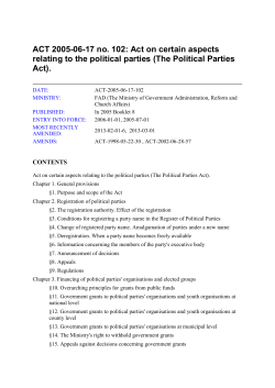 ACT 2005-06-17 no. 102: Act on certain aspects relating to the