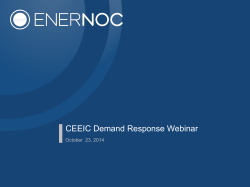 CEEIC Demand Response Webinar - California Energy Efficiency