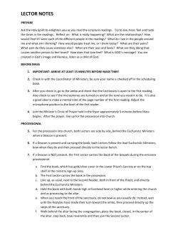 lector notes - St. John the Baptist Catholic Church