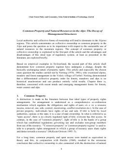 Common Property and Natural Resources in the Alps: The Decay of