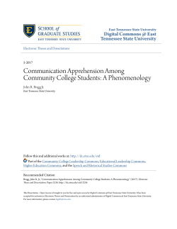 Communication Apprehension Among Community College Students