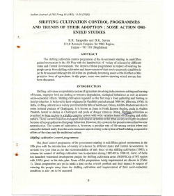 shifting cultivation control programmes and trends of their