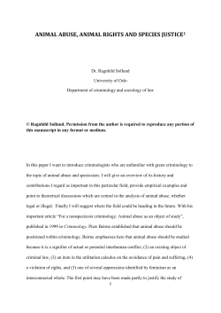 animal abuse, animal rights and species justice1