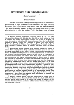 Efficiency and Individualism - Duke Law Scholarship Repository
