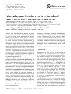 Foliage surface ozone deposition: a role for