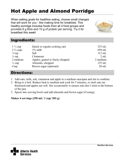 Hot Apple and Almond Porridge