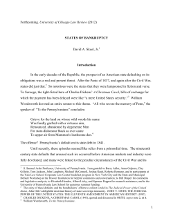 Forthcoming, University of Chicago Law Review (2012) STATES OF