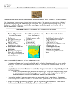 Essentials of the Constitution