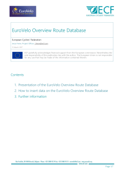 EuroVelo Overview Route Database