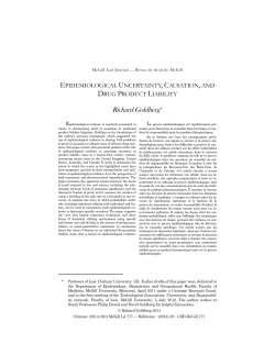 Epidemiological Uncertainty, Causation, and