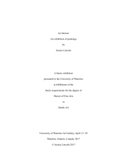 An Interior An exhibition of paintings by Jessica Lincoln A thesis