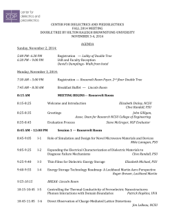 center for dielectrics and piezoelectrics fall 2014 meeting double