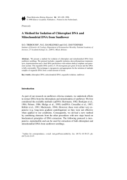 A Method for Isolation of Chloroplast DNA and Mitochondrial DNA