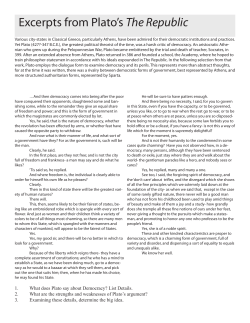 Excerpts from Plato`s The Republic