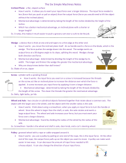 The Six Simple Machines Notes