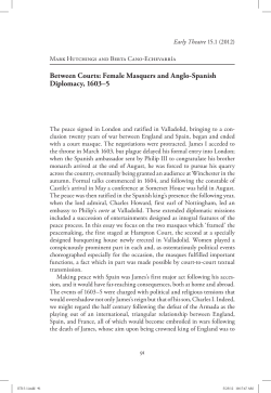 Between Courts: Female Masquers and Anglo