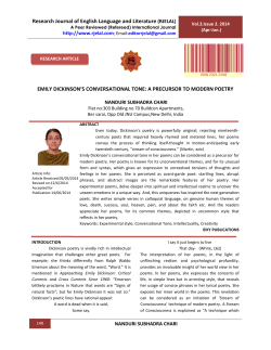 EMILY DICKINSON`S CONVERSATIONAL TONE