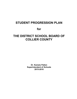 2015-2016 Student Progression Plan