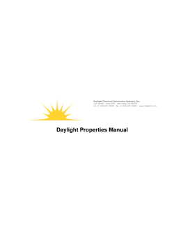 Daylight Properties Manual - Daylight Chemical Information Systems