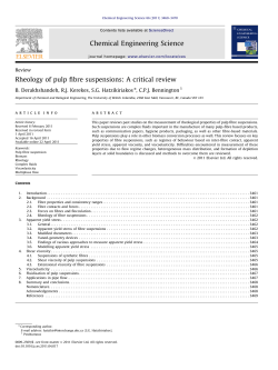 Rheology of pulp fibre suspensions A critical review
