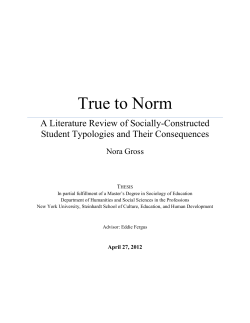 True to Norm - NYU Steinhardt