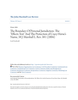 Effects Test - The John Marshall Institutional Repository