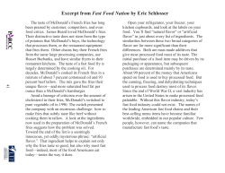 Excerpt from Fast Food Nation by Eric Schlosser