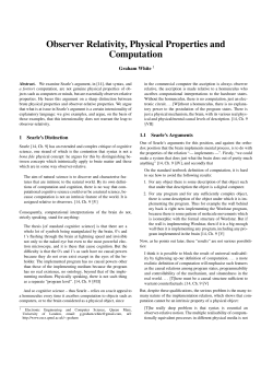 Observer Relativity, Physical Properties and Causation