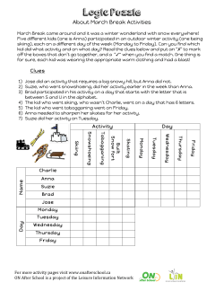 Logic Puzzle - Active After School