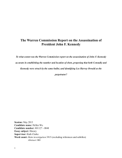 The Warren Commission Report on the Assassination of President