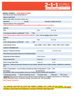 agency survey: non-profit form - United Way of Greater Atlanta
