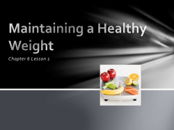 Maintaining a Healthy Weight