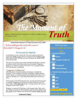 Fervent in Spirit Search the Scriptures Daily