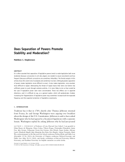 Does Separation of Powers Promote Stability and Moderation?