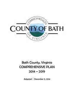 Bath County, Virginia COMPREHENSIVE PLAN 2014 &ndash; 2019