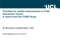 Priorities for quality improvement in Crisis Resolution Teams