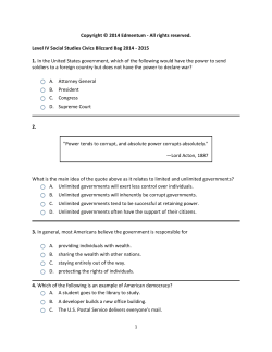 All rights reserved. Level IV Social Studies Civics Blizzard Bag 2014