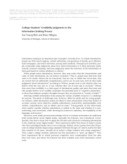 College Students` Credibility Judgments in the Information